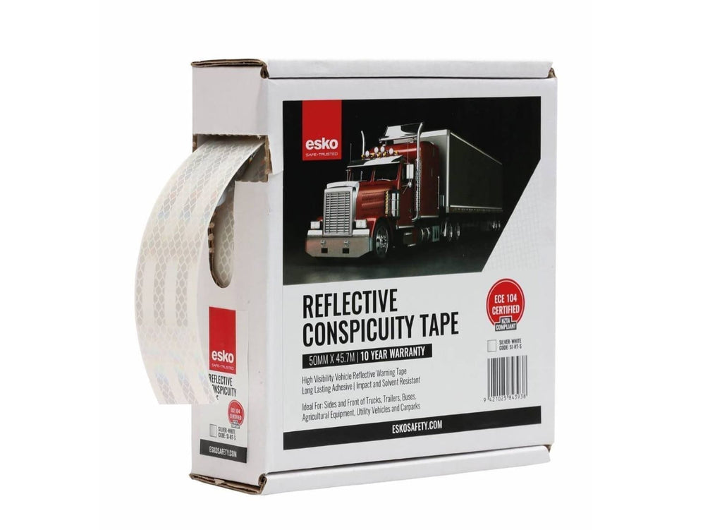 Esko Safety-ESKO premium Conspicuity Tape, ECE 104 certified, Silver, 50mm x 45.72m-Discount Workwear NZ