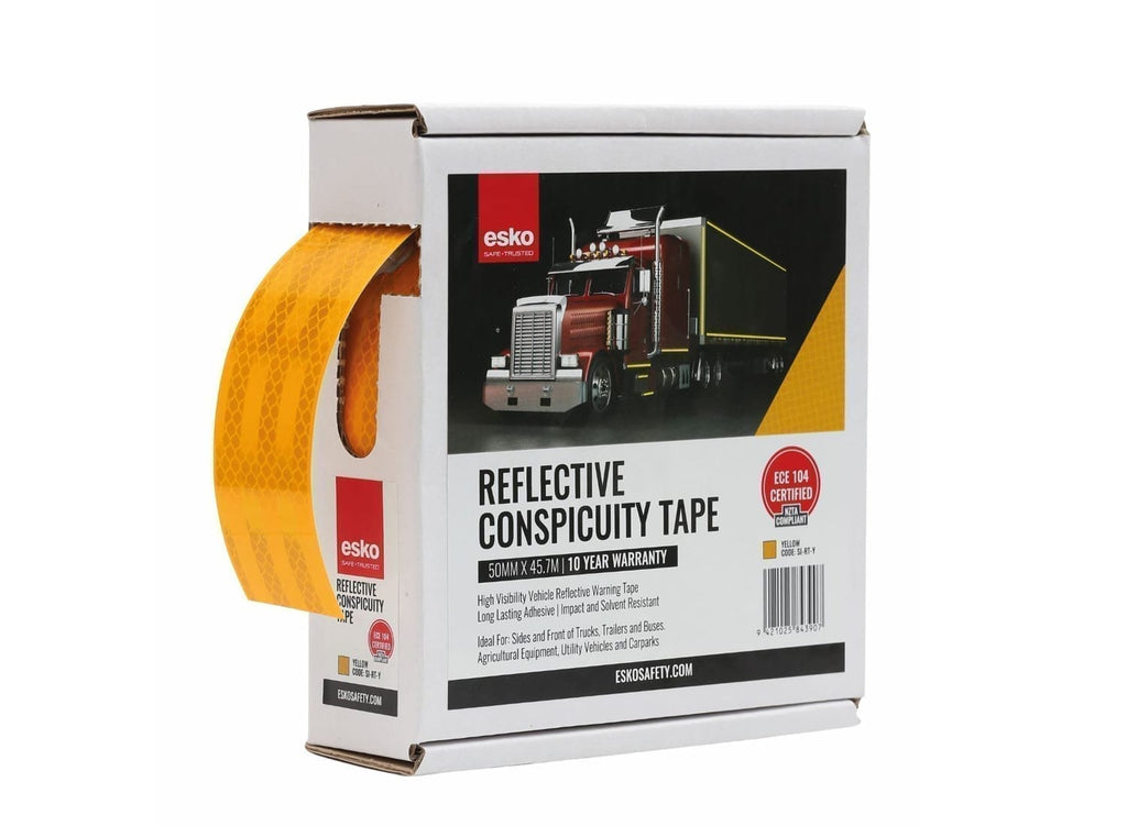 Esko Safety-ESKO premium Conspicuity Tape, ECE 104 certified, Yellow, 50mm x 45.72m-Discount Workwear NZ