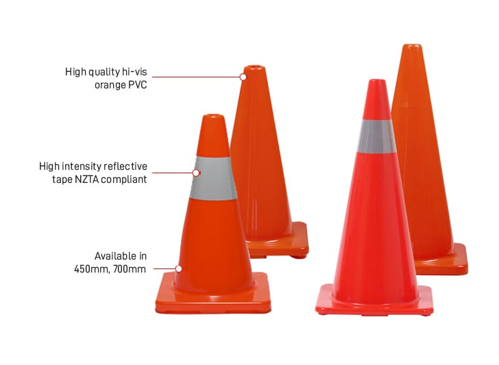 Esko Safety-Orange PVC Plain Cone 450mm-Discount Workwear NZ