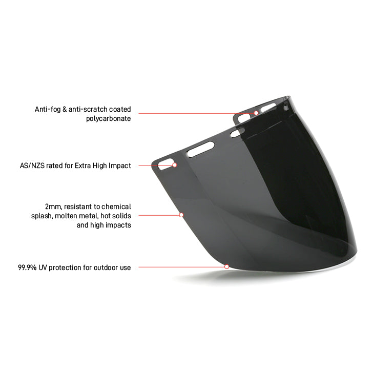 Esko Safety-Tuff-Shield Shade 5 Smoke Wielding Visor designed to fit TS-BG or HHBGE-Discount Workwear NZ