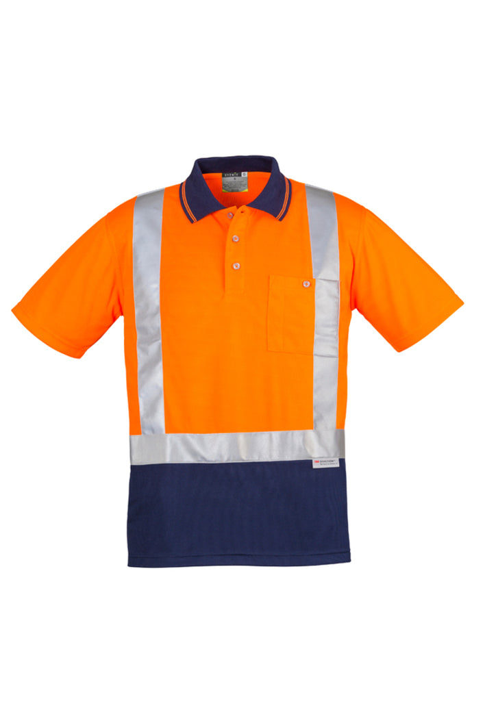 Syzmik-Syzmik Mens Hi Vis Spliced S/S Polo - Shoulder Taped-Discount Workwear NZ