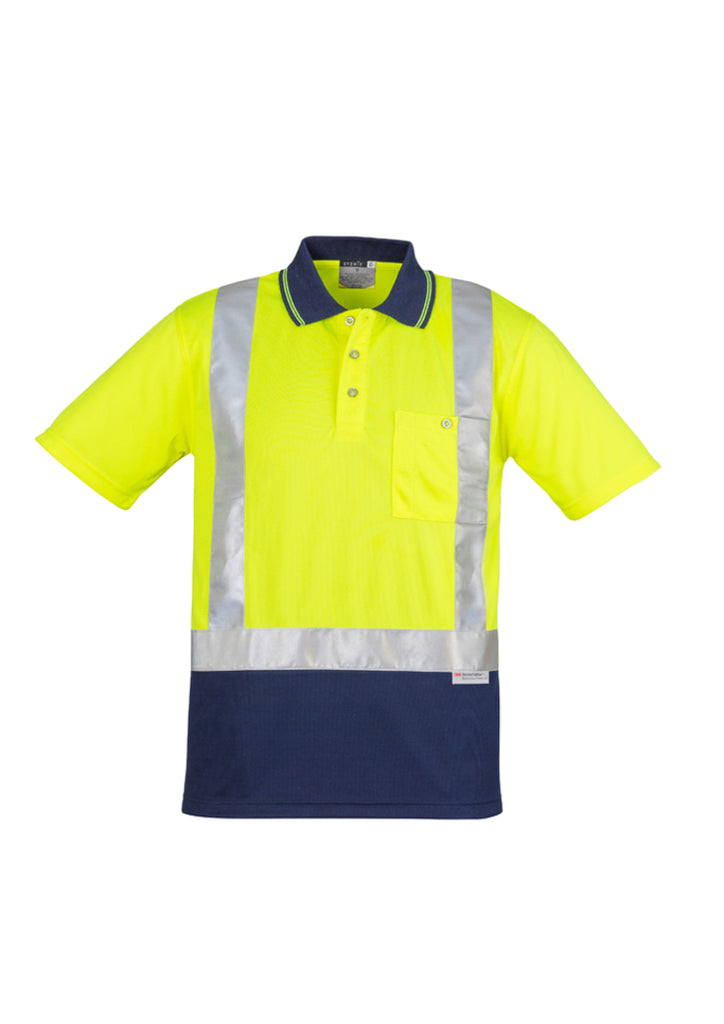 Syzmik-Syzmik Mens Hi Vis Spliced S/S Polo - Shoulder Taped-Discount Workwear NZ