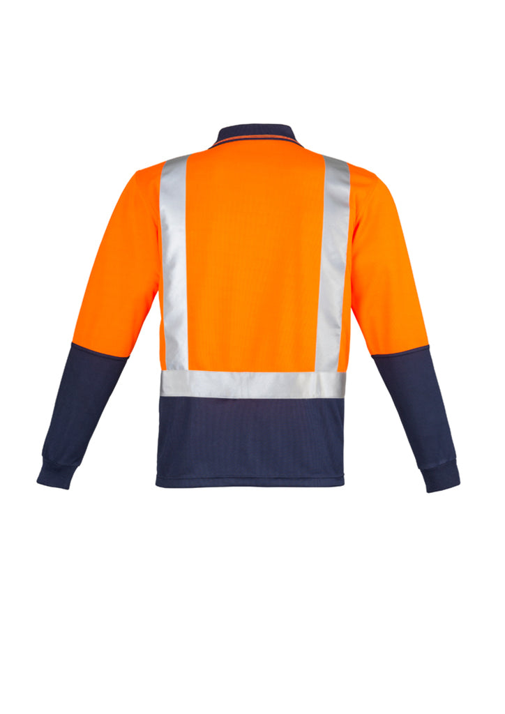 Syzmik-Syzmik Mens Hi Vis Spliced L/S Polo - Shoulder Taped-Discount Workwear NZ