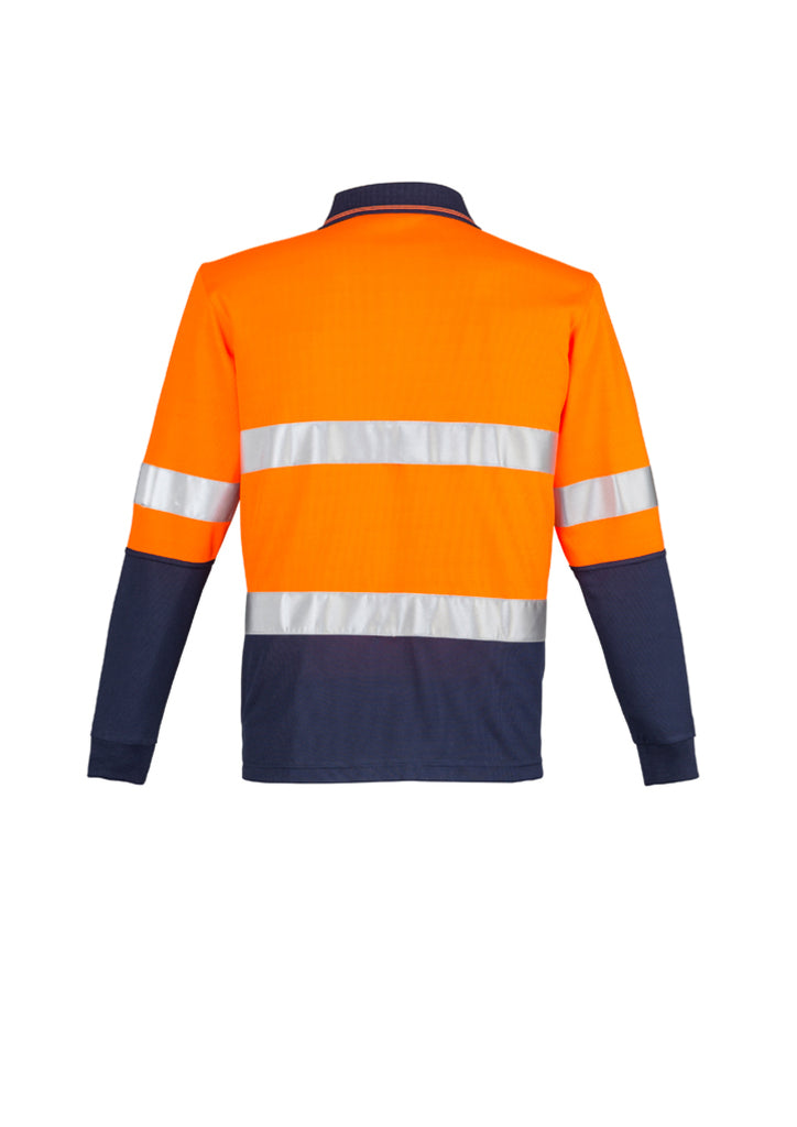 Syzmik-Syzmik Mens Hi Vis Spliced L/S Polo - Hoop Taped-Discount Workwear NZ