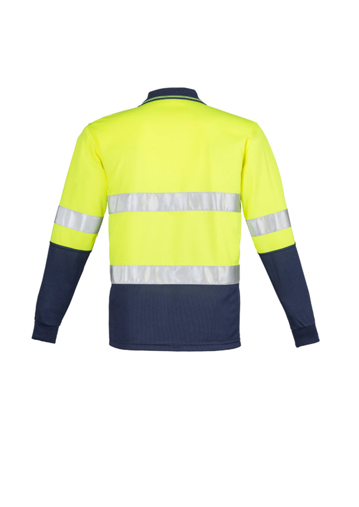 Syzmik-Syzmik Mens Hi Vis Spliced L/S Polo - Hoop Taped-Discount Workwear NZ