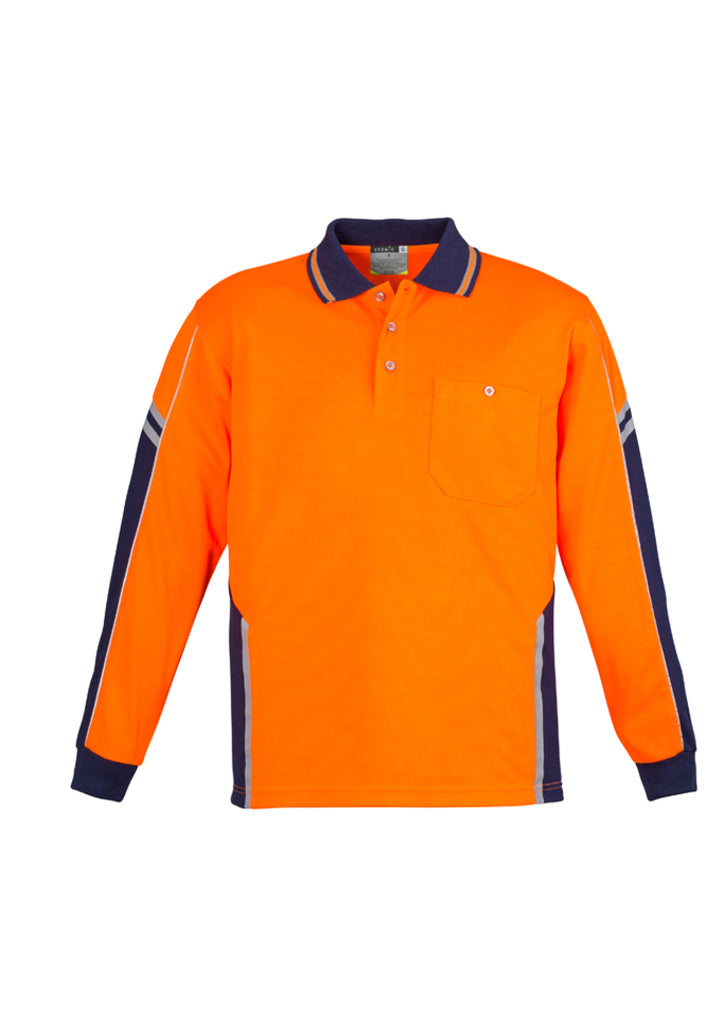 Syzmik-Syzmik Mens Hi Vis Squad L/S Polo-Discount Workwear NZ