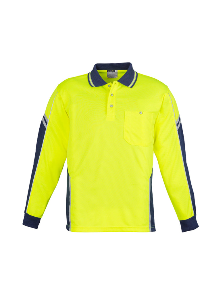 Syzmik-Syzmik Mens Hi Vis Squad L/S Polo-Discount Workwear NZ