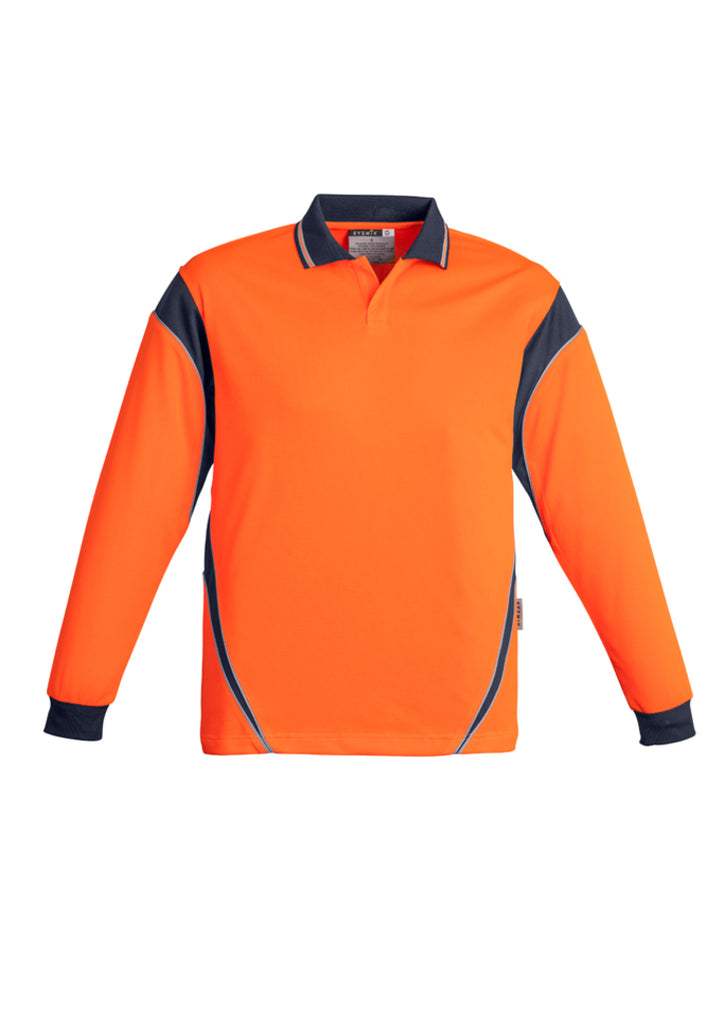 Syzmik-Syzmik Mens Hi Vis Aztec L/S Polo-Discount Workwear NZ