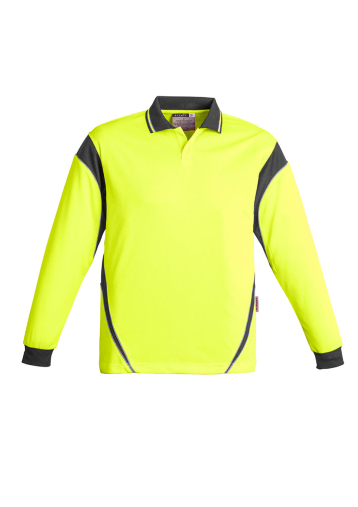 Syzmik-Syzmik Mens Hi Vis Aztec L/S Polo-Discount Workwear NZ