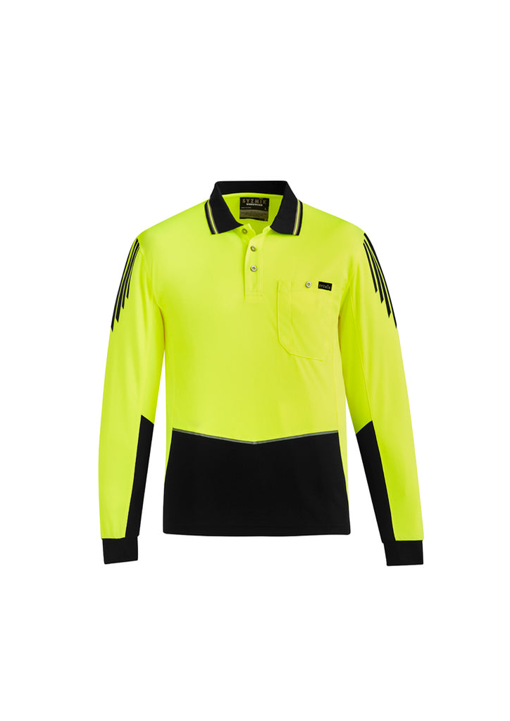 Syzmik-Syzmik Mens Hi Vis Flux L/S Polo-Discount Workwear NZ