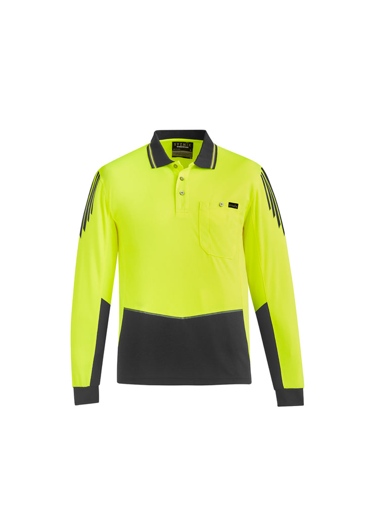 Syzmik-Syzmik Mens Hi Vis Flux L/S Polo-Discount Workwear NZ