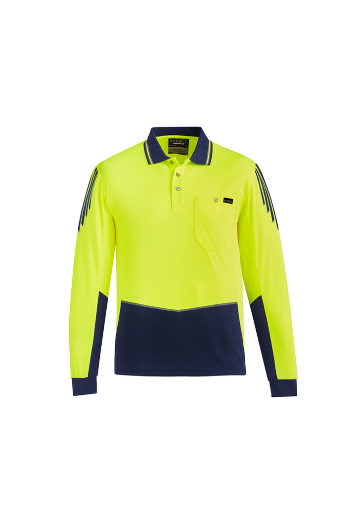 Syzmik-Syzmik Mens Hi Vis Flux L/S Polo-Discount Workwear NZ