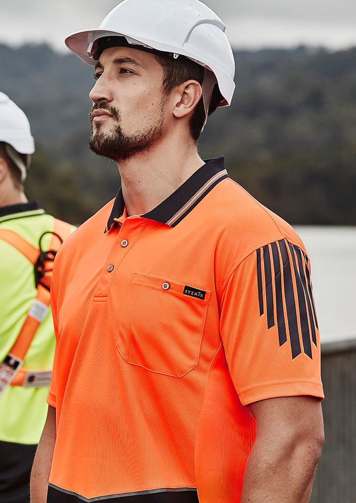 Syzmik-Syzmik Mens Hi Vis Flux S/S Polo-Discount Workwear NZ