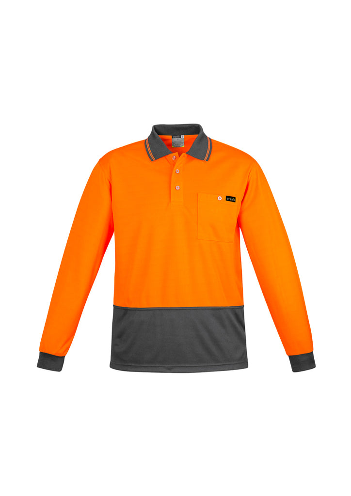 Syzmik-Syzmik Mens Hi Vis Comfort Back L/S Polo-Discount Workwear NZ