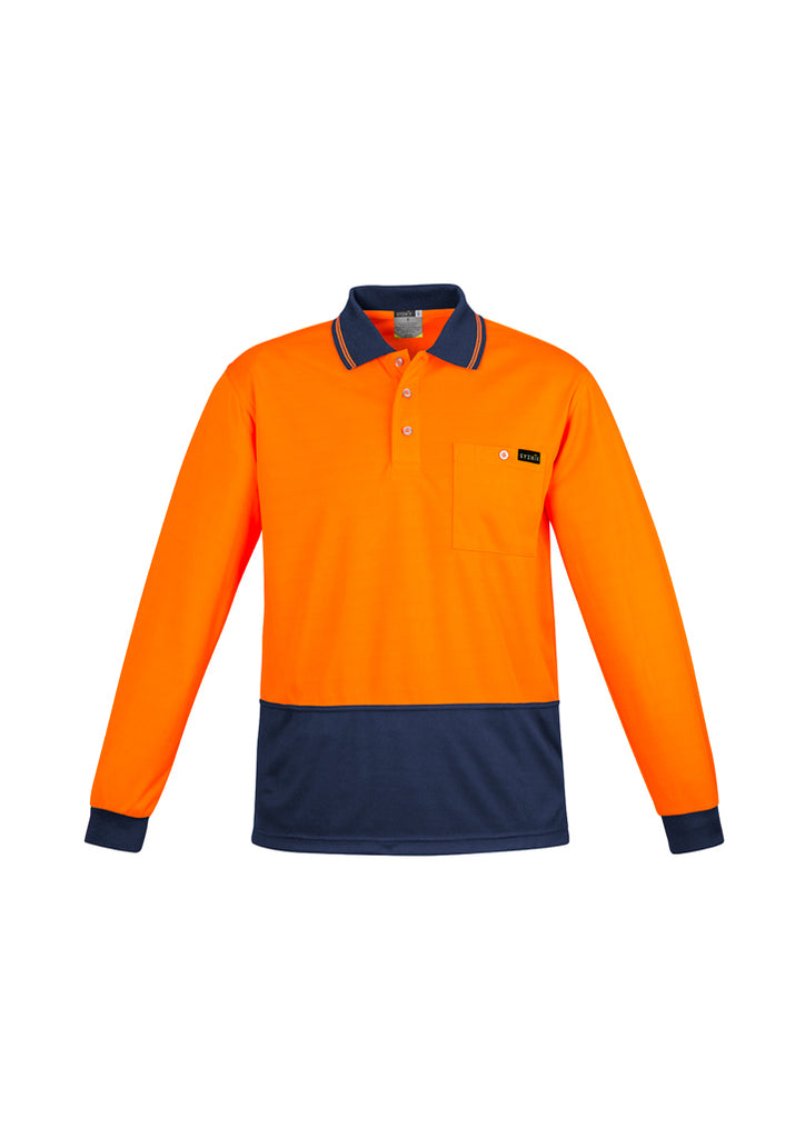 Syzmik-Syzmik Mens Hi Vis Comfort Back L/S Polo-Discount Workwear NZ