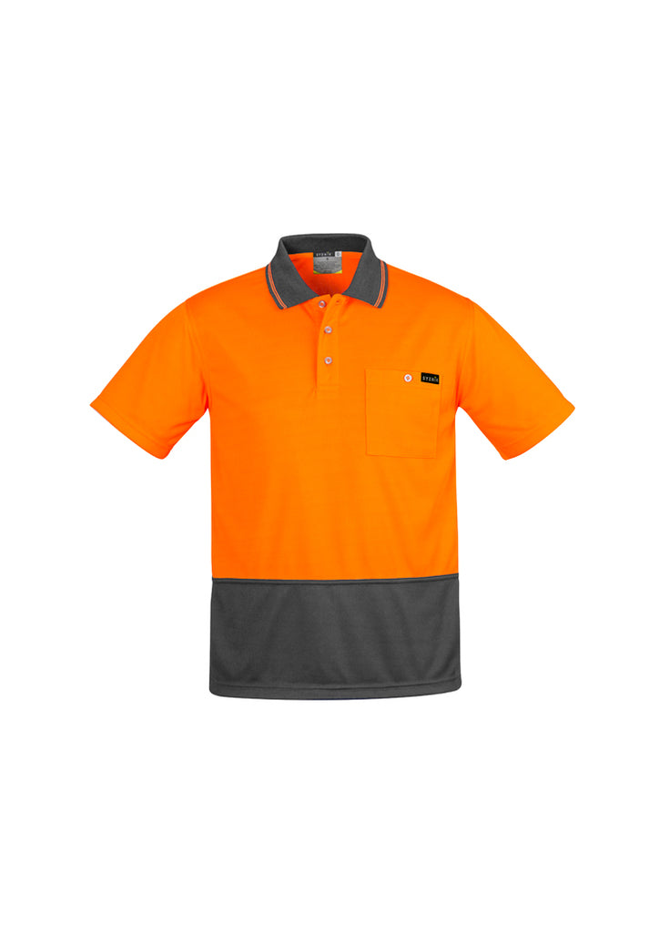 Syzmik-Syzmik Mens Hi Vis Comfort Back S/S Polo-Discount Workwear NZ