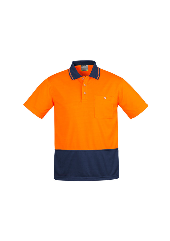 Syzmik-Syzmik Mens Hi Vis Comfort Back S/S Polo-Discount Workwear NZ