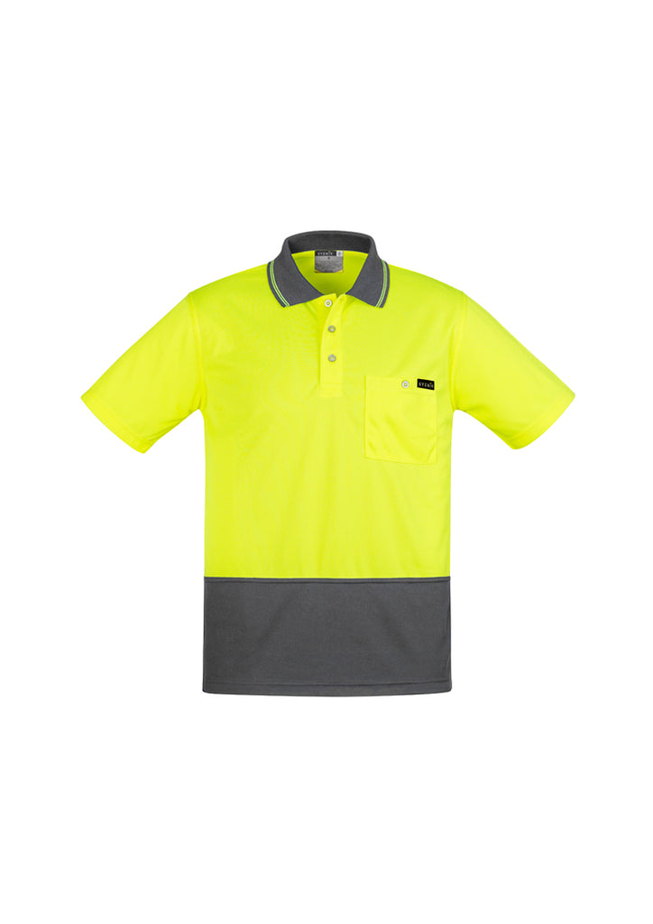 Syzmik-Syzmik Mens Hi Vis Comfort Back S/S Polo-Discount Workwear NZ