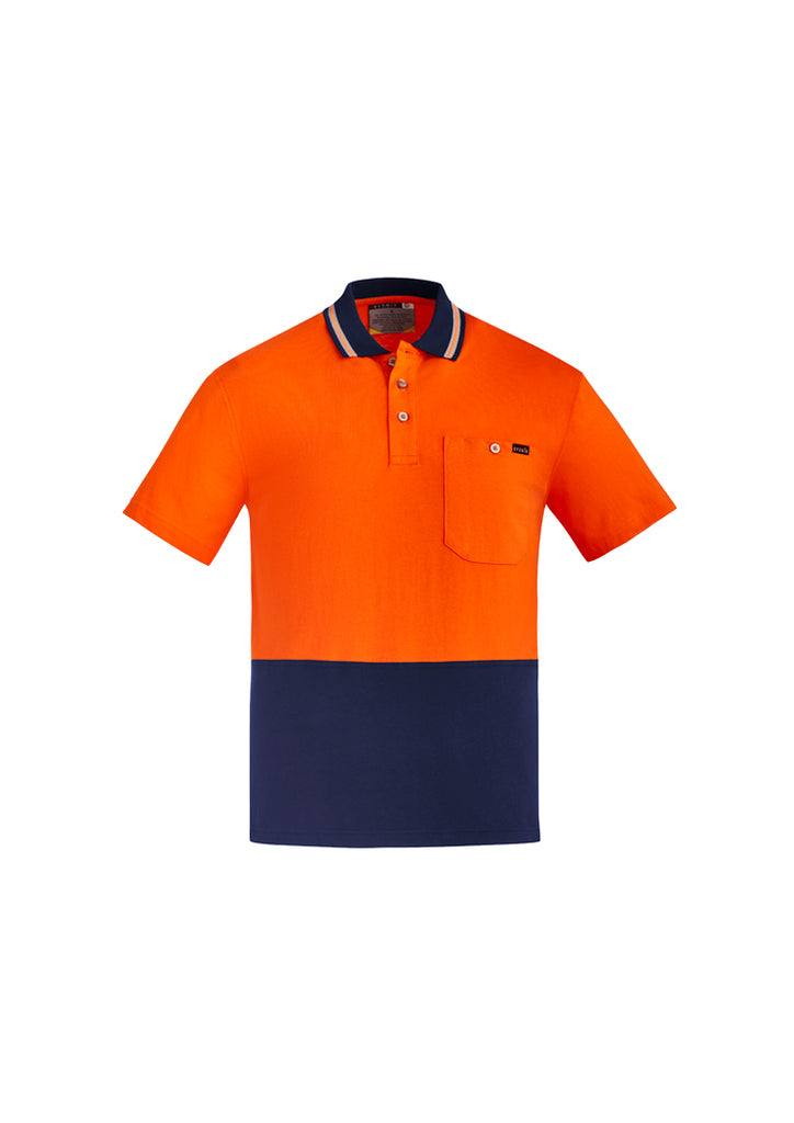 Syzmik-Syzmik Mens Hi Vis Cotton S/S Polo-Discount Workwear NZ