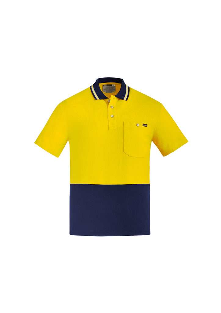 Syzmik-Syzmik Mens Hi Vis Cotton S/S Polo-Discount Workwear NZ