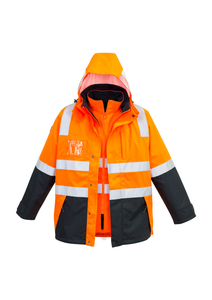 Syzmik-Syzmik Mens Hi Vis 4 in 1 Waterproof Jacket-Discount Workwear NZ