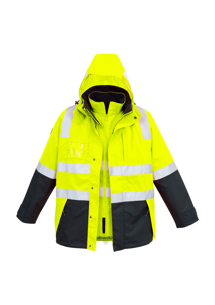 Syzmik-Syzmik Mens Hi Vis 4 in 1 Waterproof Jacket-Discount Workwear NZ