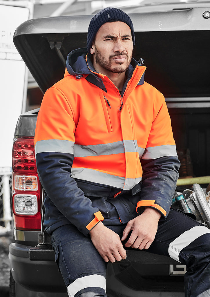 Syzmik-Syzmik Unisex Hi Vis Antarctic Softshell Taped Jacket-Discount Workwear NZ