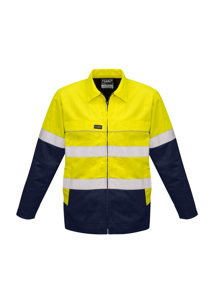 Syzmik-Syzmik Mens Hi Vis Cotton Drill Jacket-Discount Workwear NZ