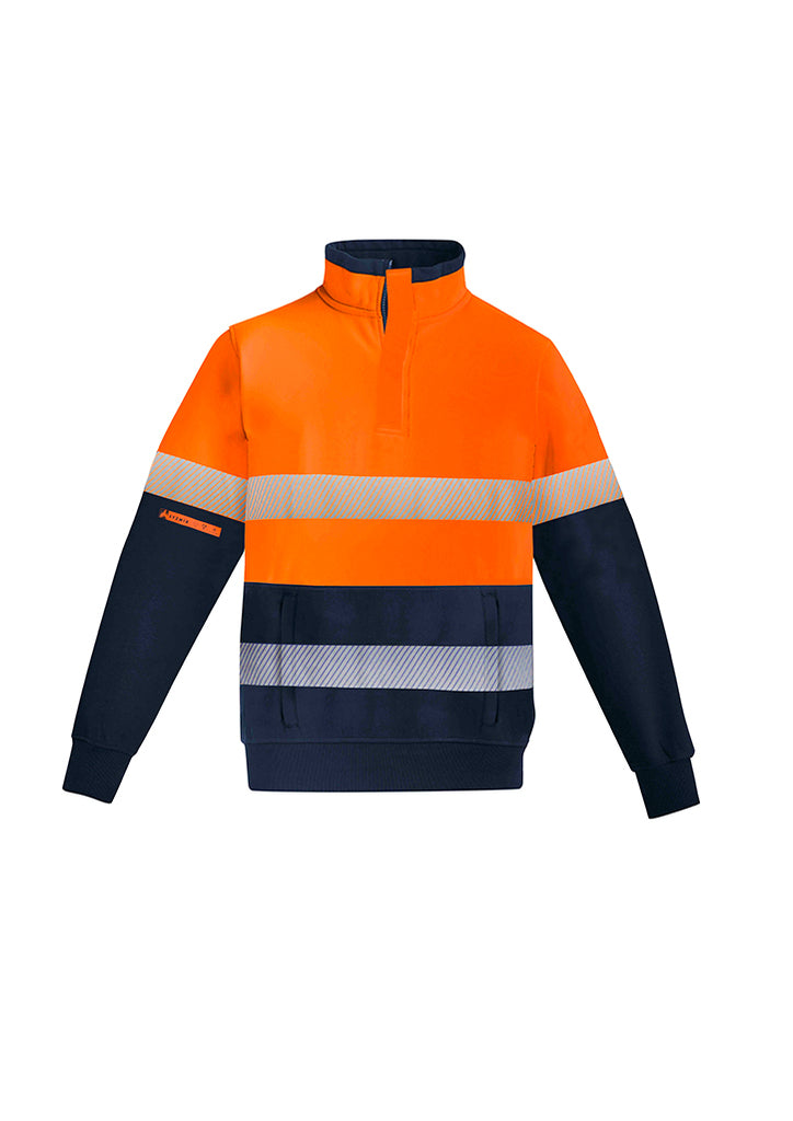 Syzmik-Syzmik Mens Flame Hi Vis 1/4 Zip Fleece Pullover- Hoop Taped-Discount Workwear NZ