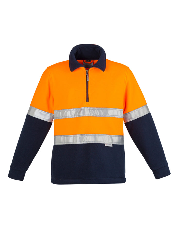 Syzmik-Syzmik Mens Hi Vis Zip Polar Fleece Pullover - Hoop Taped-Discount Workwear NZ