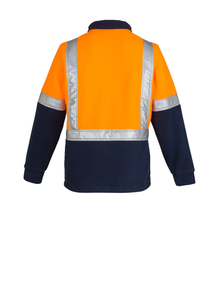 Syzmik-Syzmik Mens Hi Vis Zip Polar Fleece Pullover - Shoulder Taped-Discount Workwear NZ