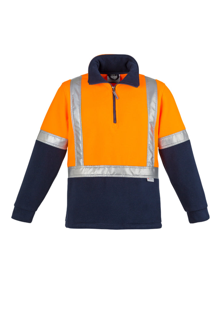 Syzmik-Syzmik Mens Hi Vis Zip Polar Fleece Pullover - Shoulder Taped-Discount Workwear NZ