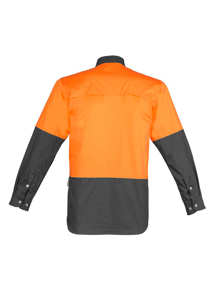 Syzmik-Syzmik Mens Hi Vis Industrial L/S Shirt-Discount Workwear NZ