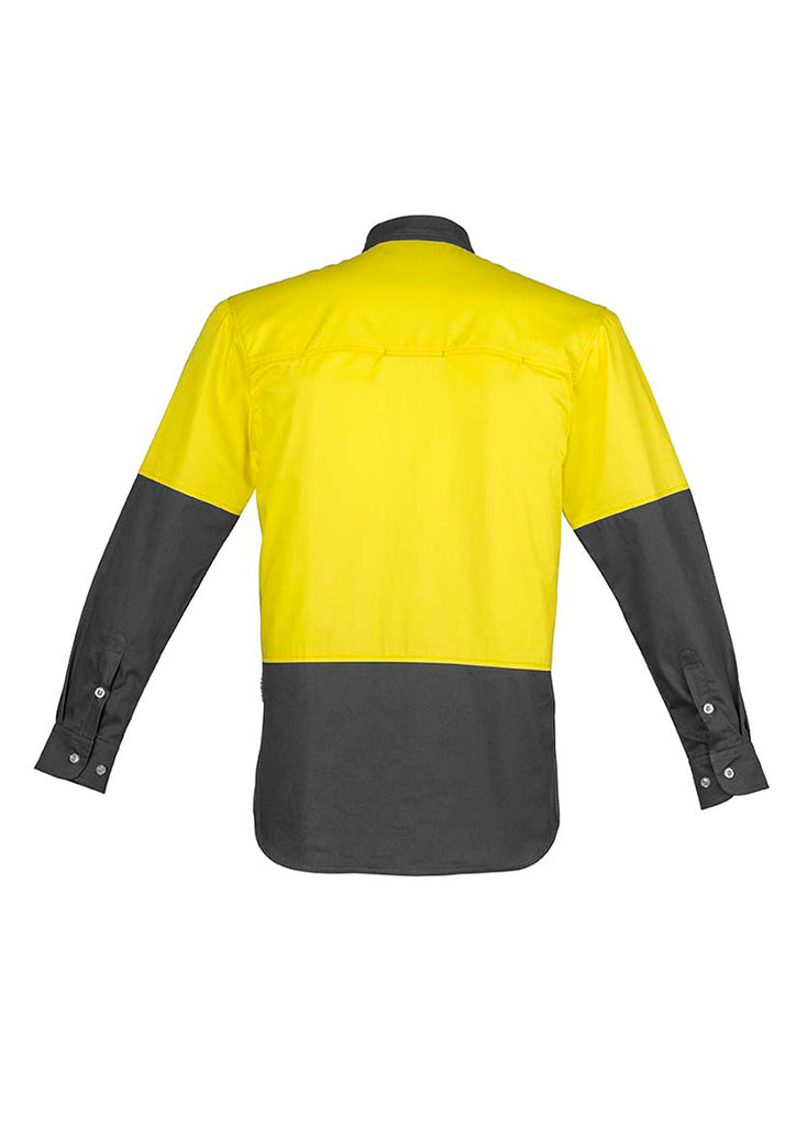 Syzmik-Syzmik Mens Hi Vis Industrial L/S Shirt-Discount Workwear NZ