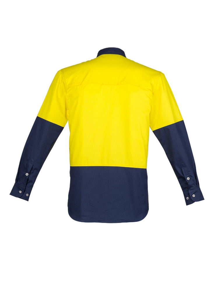 Syzmik-Syzmik Mens Hi Vis Industrial L/S Shirt-Discount Workwear NZ