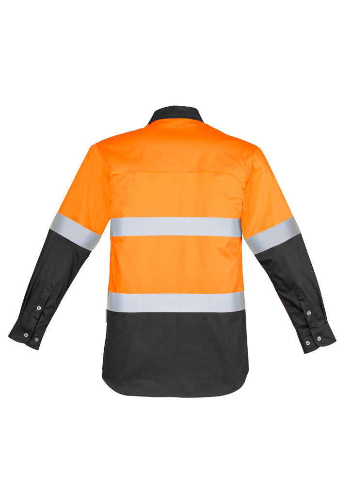 Syzmik-Syzmik Mens Hi Vis Industrial L/S Shirt - Hoop Taped-Discount Workwear NZ