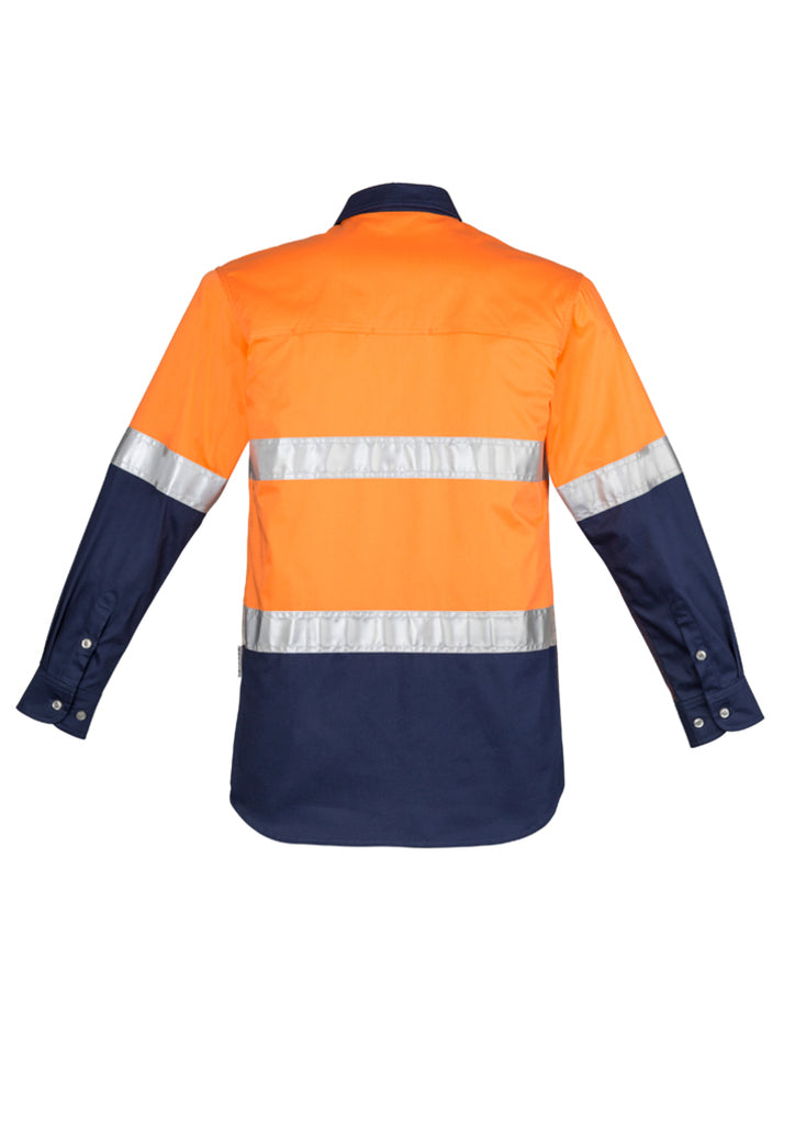 Syzmik-Syzmik Mens Hi Vis Industrial L/S Shirt - Hoop Taped-Discount Workwear NZ