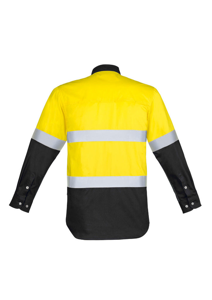 Syzmik-Syzmik Mens Hi Vis Industrial L/S Shirt - Hoop Taped-Discount Workwear NZ