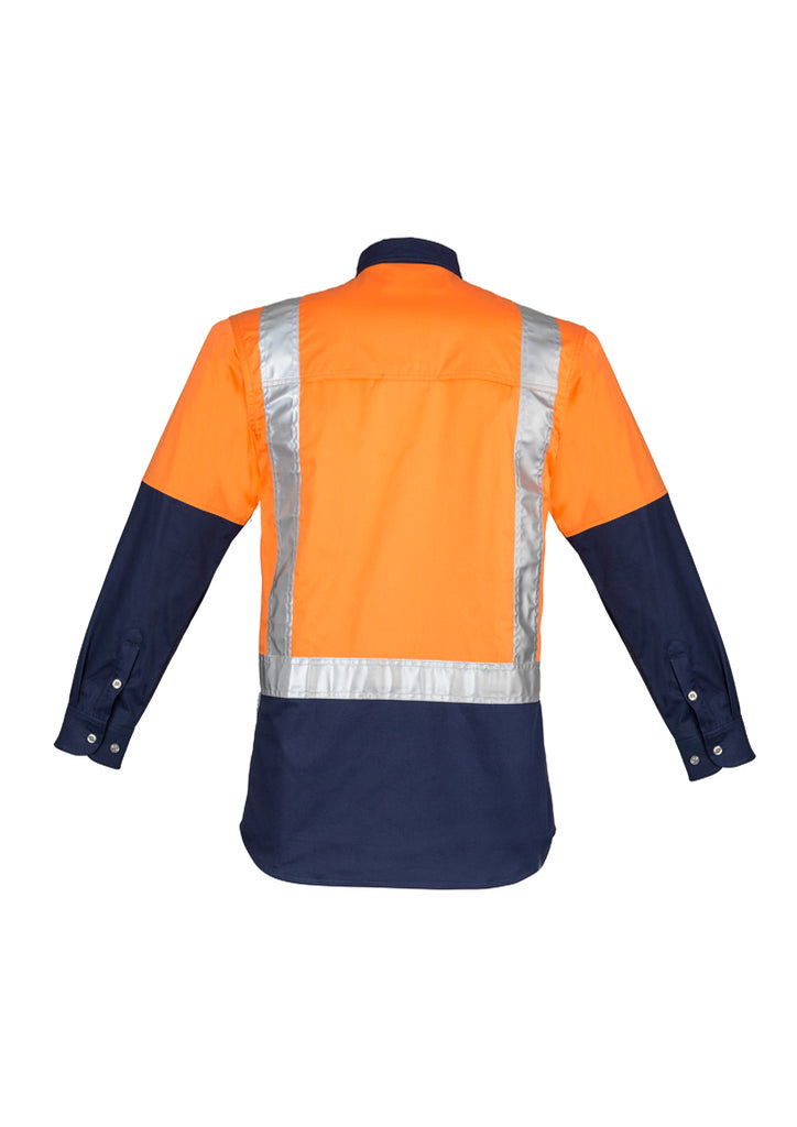 Syzmik-Syzmik Mens Hi Vis Industrial L/S Shirt - Shoulder Taped-Discount Workwear NZ