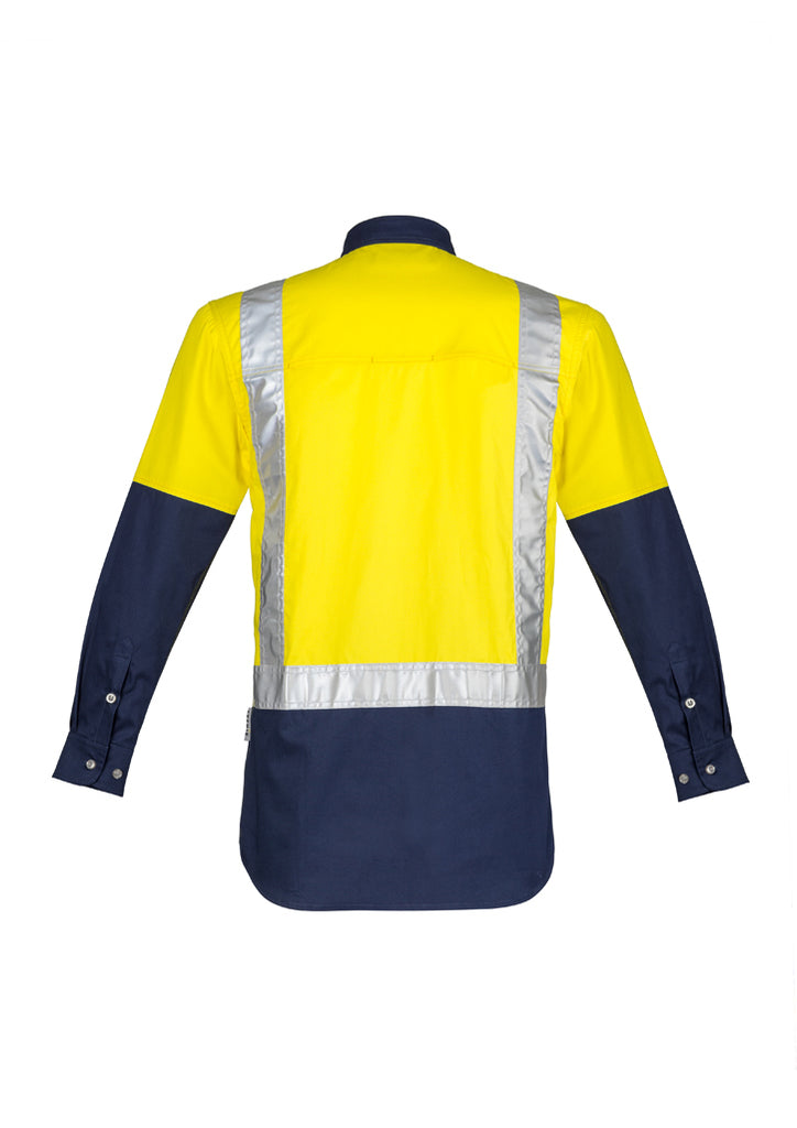 Syzmik-Syzmik Mens Hi Vis Industrial L/S Shirt - Shoulder Taped-Discount Workwear NZ