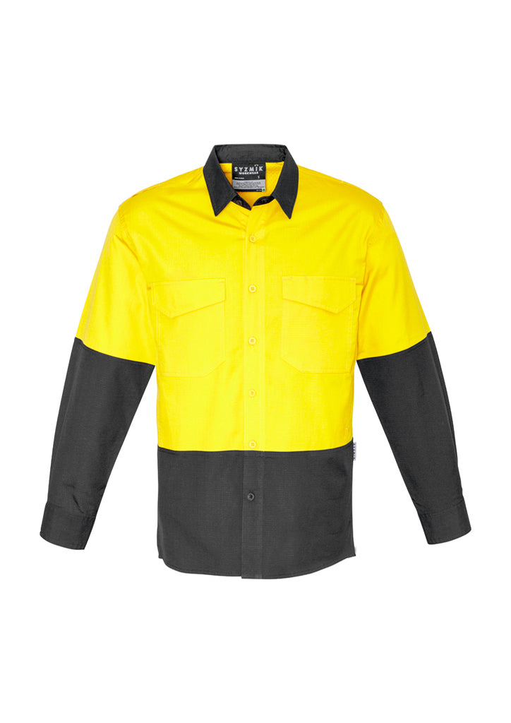 Syzmik-Syzmik Mens Rugged Cooling Hi Vis L/S Shirt-Discount Workwear NZ