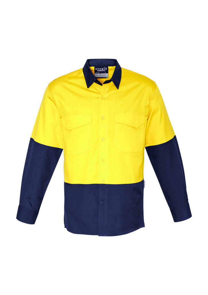 Syzmik-Syzmik Mens Rugged Cooling Hi Vis L/S Shirt-Discount Workwear NZ