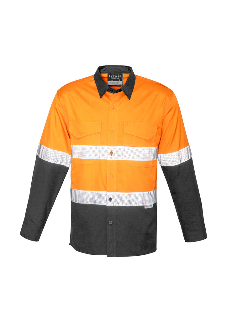 Syzmik-Syzmik Mens Rugged Cooling Hi Vis Taped L/S Shirt-Discount Workwear NZ