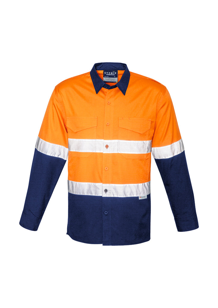 Syzmik-Syzmik Mens Rugged Cooling Hi Vis Taped L/S Shirt-Discount Workwear NZ