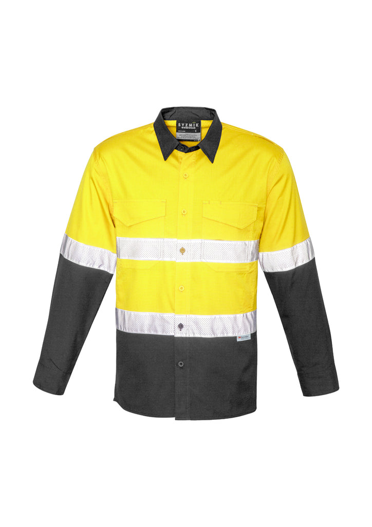 Syzmik-Syzmik Mens Rugged Cooling Hi Vis Taped L/S Shirt-Discount Workwear NZ