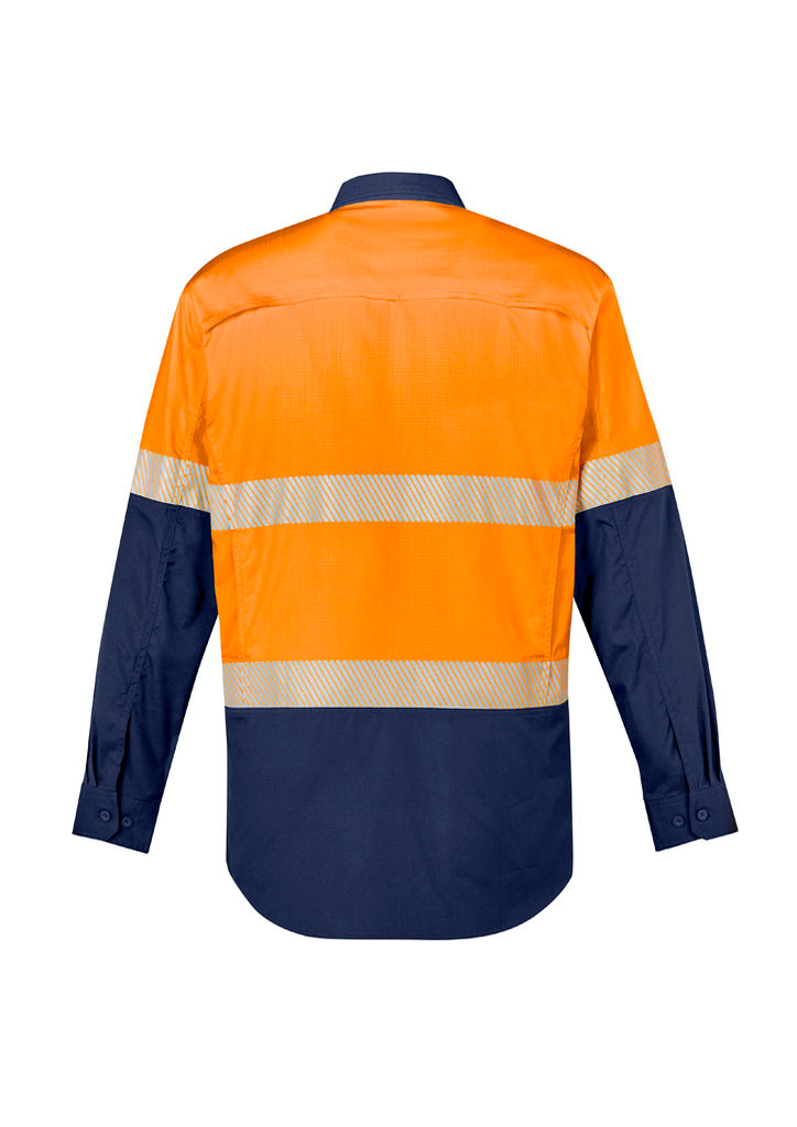 Syzmik-Syzmik Mens Rugged Cooling Hi Vis Segmented Tape L/S Shirt-Discount Workwear NZ