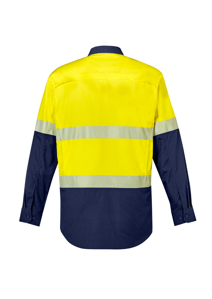 Syzmik-Syzmik Mens Rugged Cooling Hi Vis Segmented Tape L/S Shirt-Discount Workwear NZ