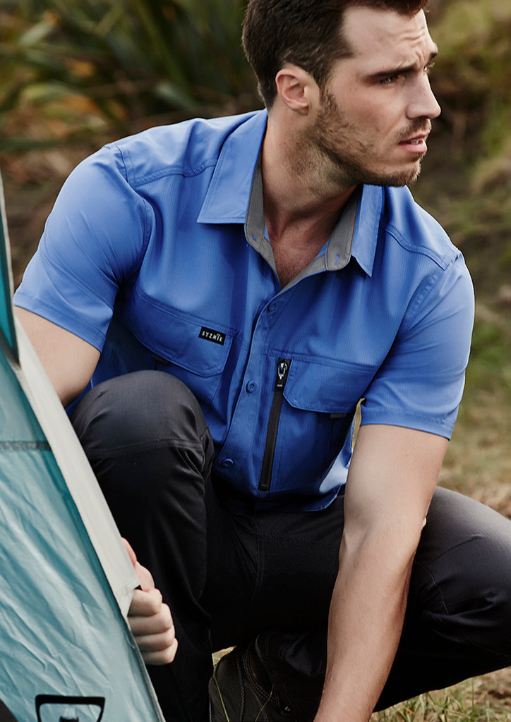 Syzmik-Syzmik Mens Outdoor S/S Shirt-Discount Workwear NZ