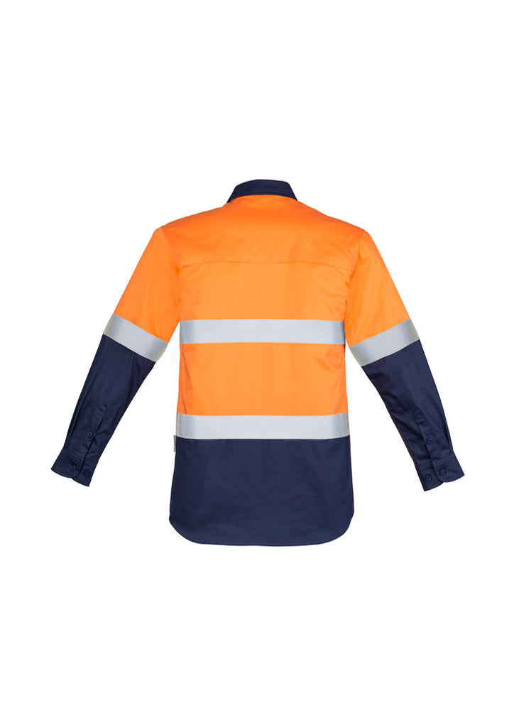 Syzmik-Syzmik Mens Hi Vis Closed Front L/S Shirt - Hoop Taped-Discount Workwear NZ