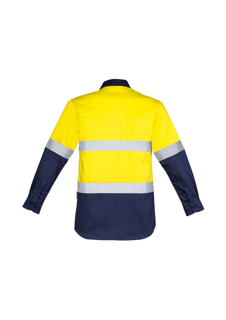 Syzmik-Syzmik Mens Hi Vis Closed Front L/S Shirt - Hoop Taped-Discount Workwear NZ